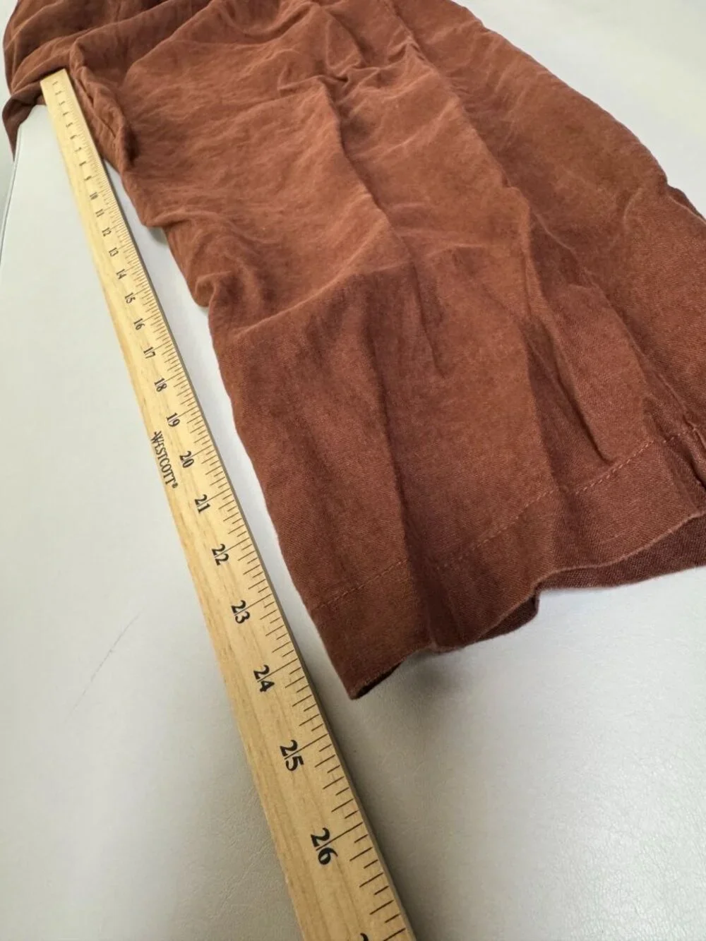 Quince Brown 100% Linen Crop Pants Womens XL Elastic Waist Relaxed Sustainable